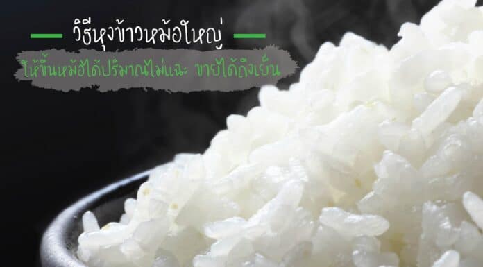 วิธีหุงข้าวหม้อใหญ่ ให้ขึ้นหม้อได้ปริมาณไม่แฉะ ขายได้ถึงเย็น